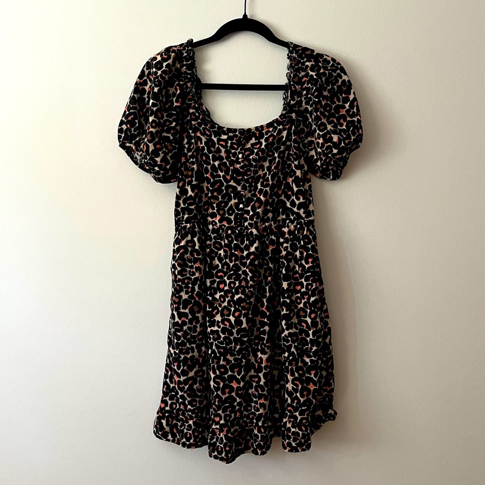 Who What Wear Animal Print Midi Dress